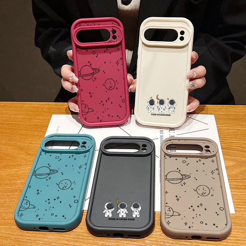 Cartoon Silikonhülle für Google Pixel 9 Pro, Stoßfest