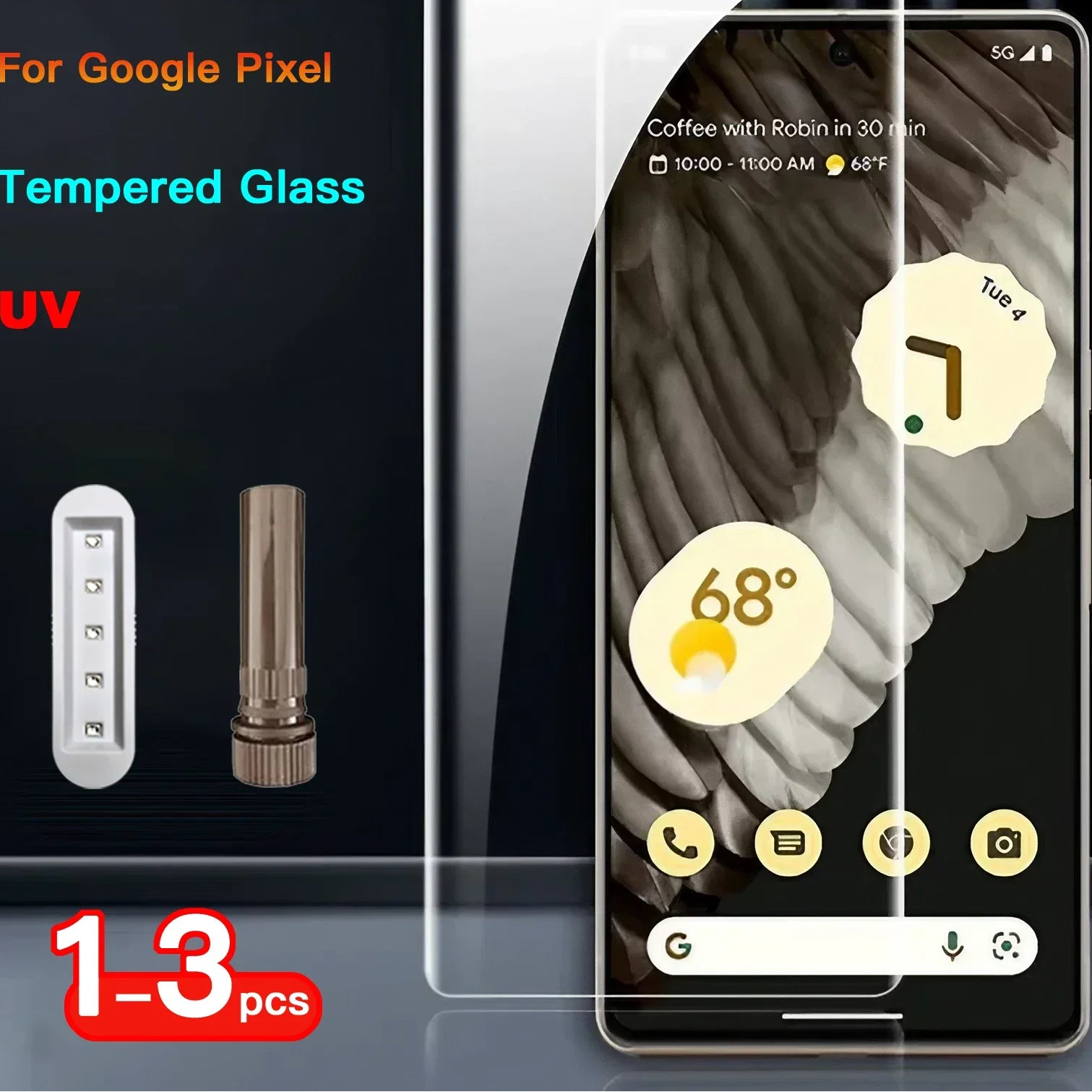 3D-UV-Glasfolie für Google Pixel 6-8 Pro