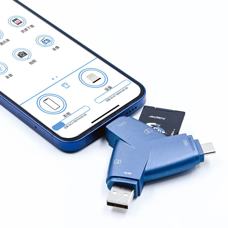 Mini SD TF Kartenleser OTG Lightning Typ-C Adapter