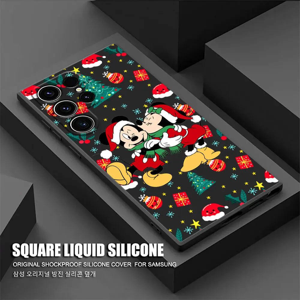 Weihnachts-Minnie-Mickey Hülle für Samsung S25