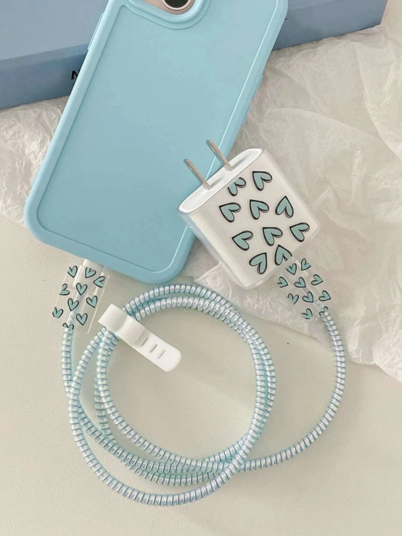 Ladekabel Schutz Hülle Love Muster für iPhone & Apple