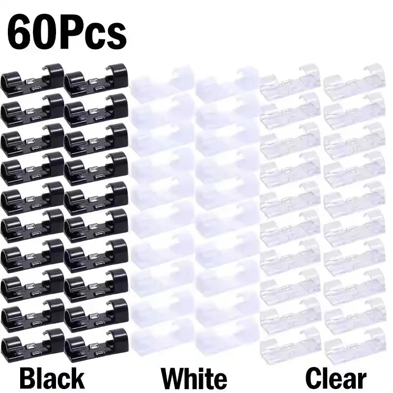 Self-adhesive cable clips, 5-60 pieces, organizer