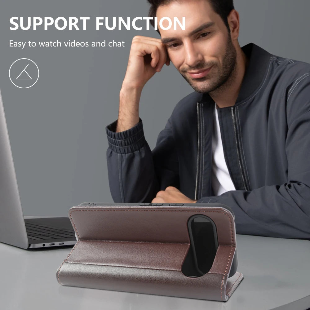 Luxuriöse Echtleder Handyhülle für Google Pixel 10