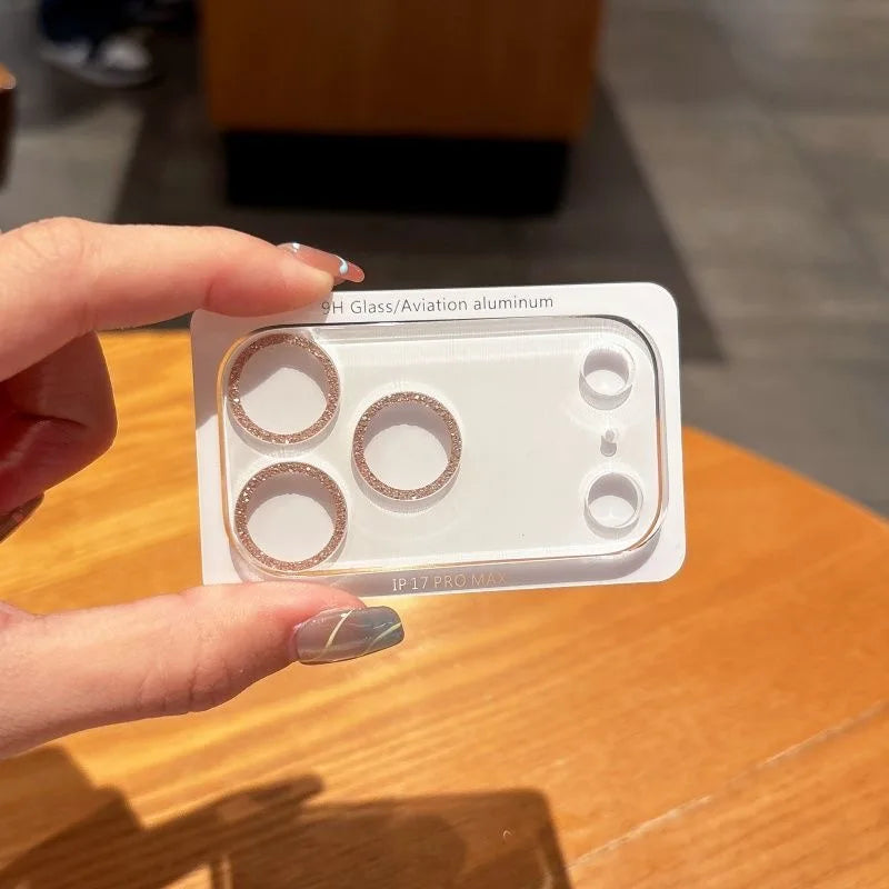 Glitter camera lens protector for iPhone 17 series