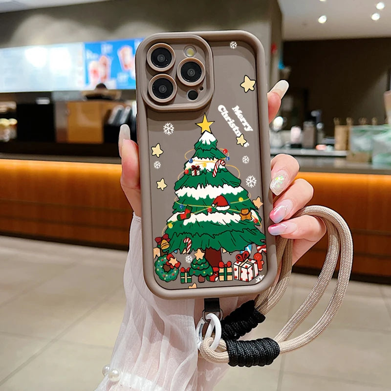 Weihnachtsmuster Lanyard Hülle für Samsung S25