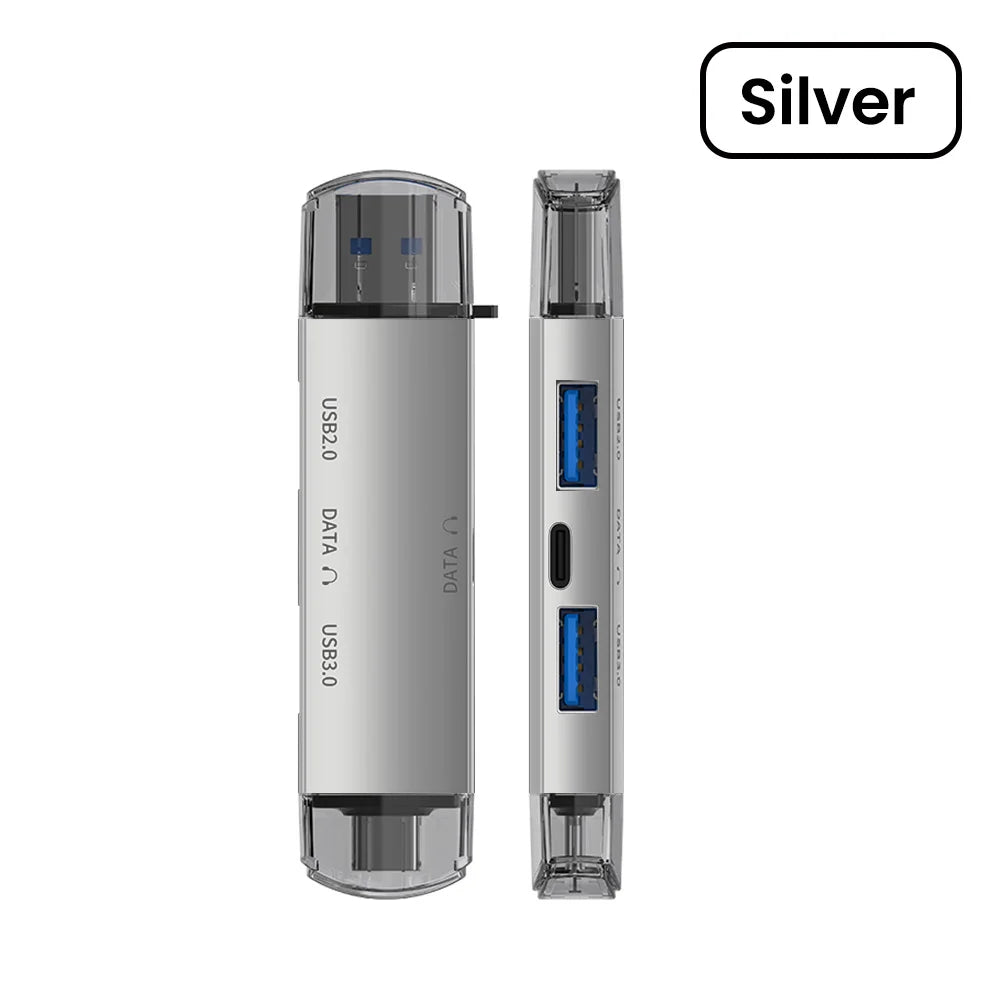 6-in-1 USB Typ-C Kartenleser Adapter für iPhone & PC