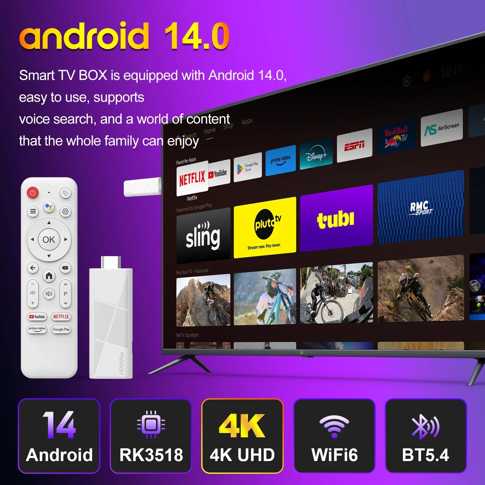 4K Android TV Stick mit WiFi 6 und schneller Performance