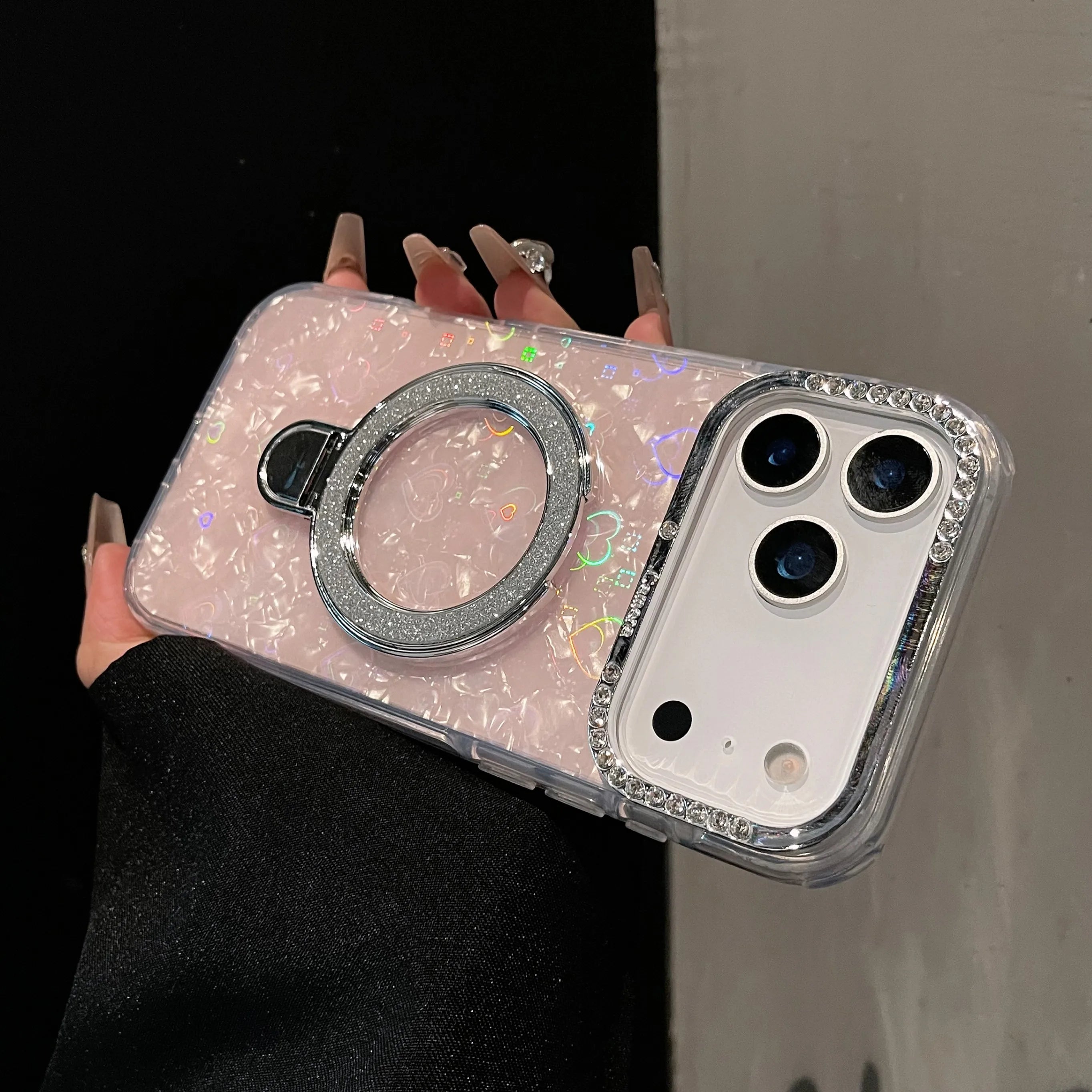 Glitzernde Doppel-Seiten-Hülle für iPhone 17