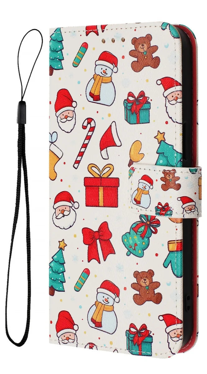 Weihnachtliche Flip-Wallet Hülle für Google Pixel