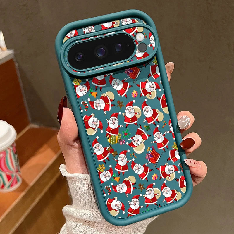 Weiche TPU Weihnachtshülle für Google Pixel 7 8 und 9 Serie stoßfest flexibel passgenau mit Hirschmotiv rutschfestes Silikon Case