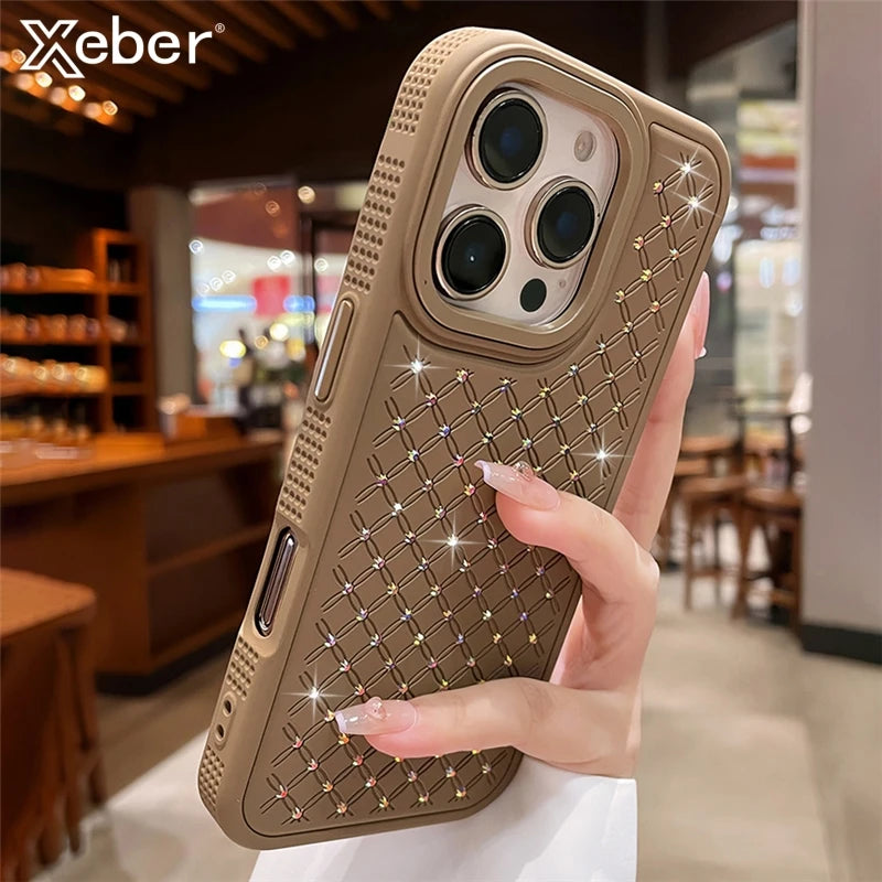 Luxus Glitzer Strass Gitter Hülle für iPhone 17