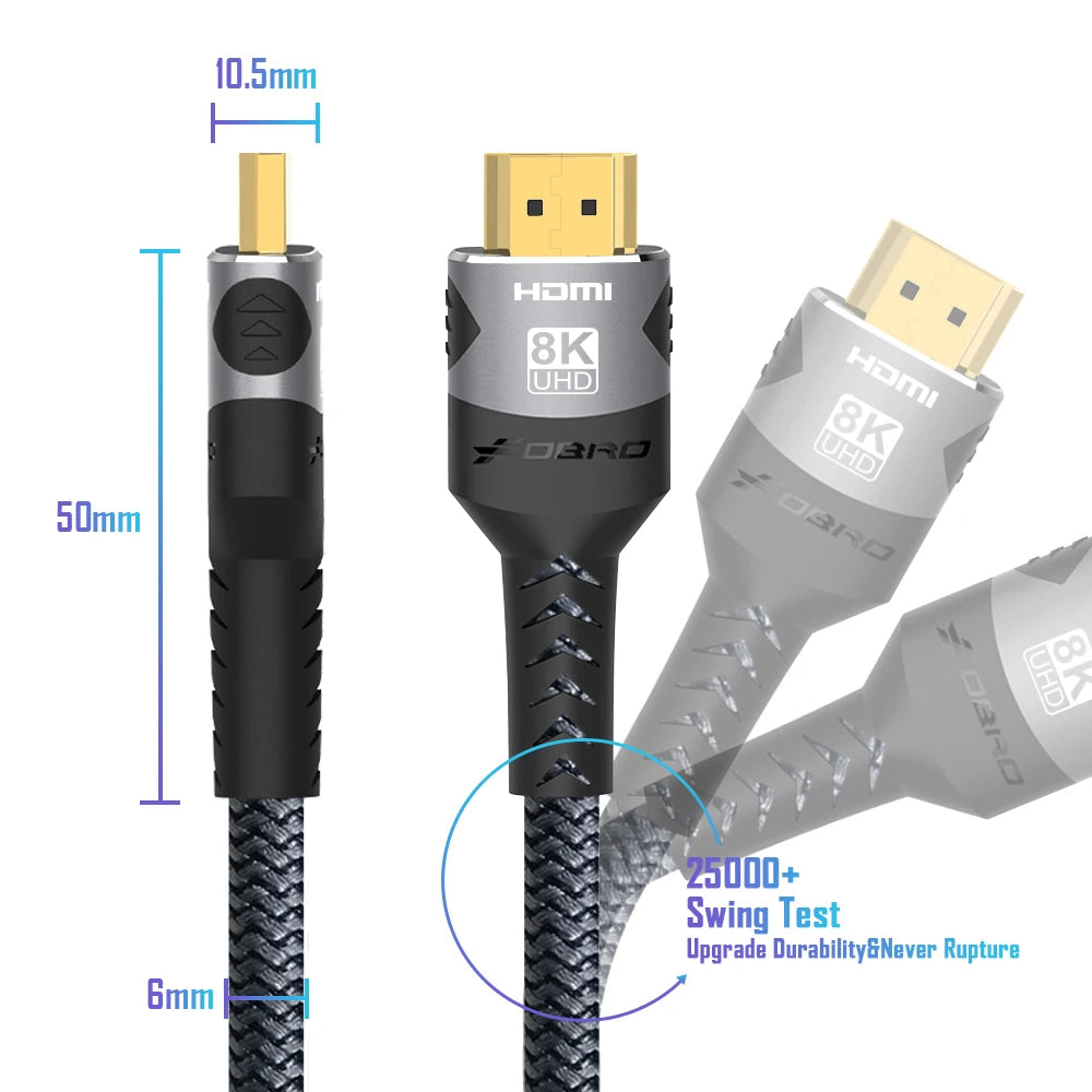 8K HDMI 2.1 Kabel 48Gbps für PS5 PC TV 4K120Hz