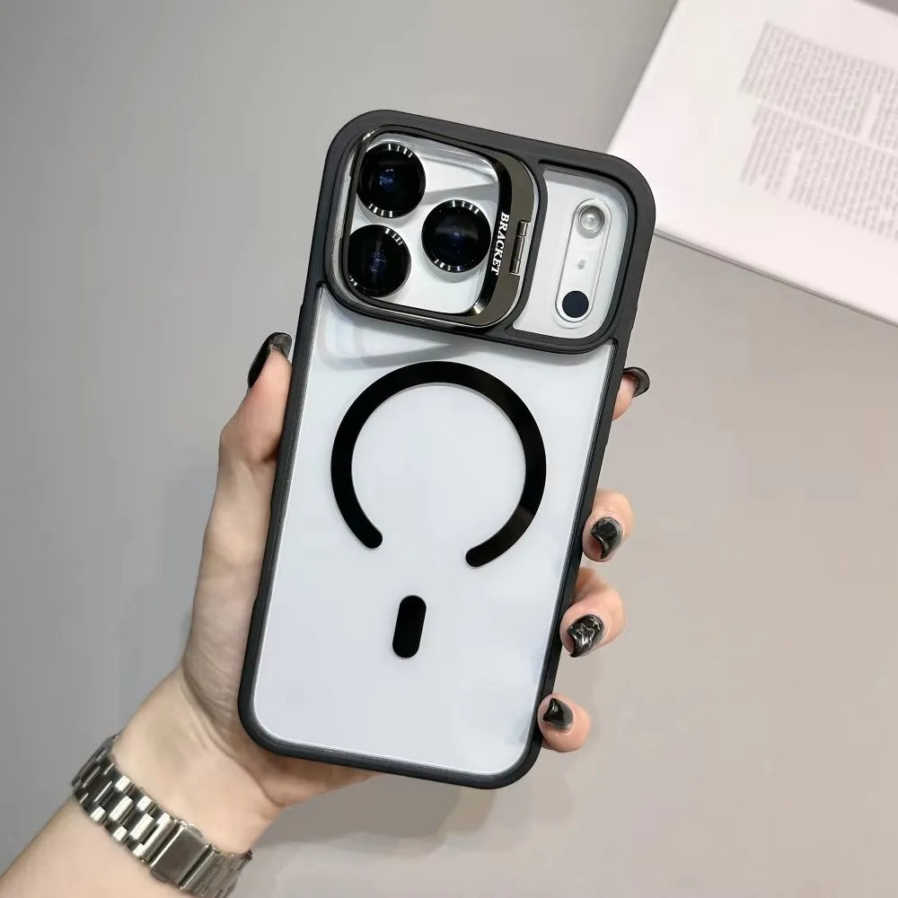 Transparente Magsafe Hülle für iPhone 17 mit Halter