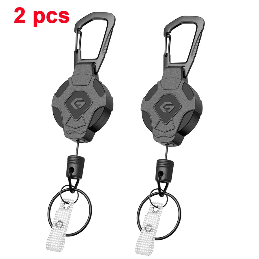 Einziehbarer Schlüsselanhänger mit Clip für Ausweis & Handy