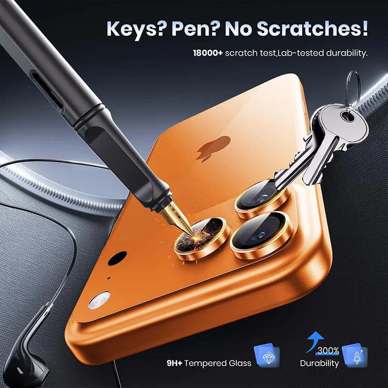 Aluminum camera lens protector glass for iPhone 17 Pro Max