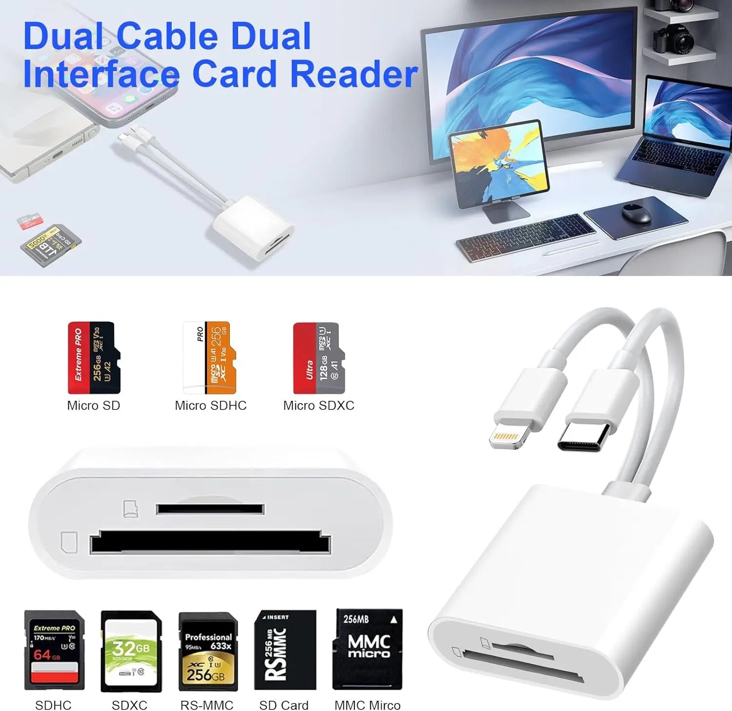 SD-Kartenleser USB-C & Lightning für iPhone iPad