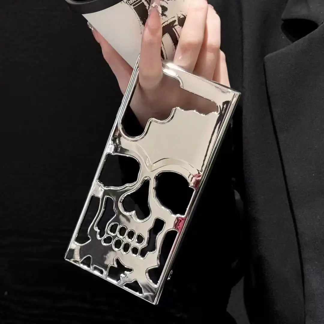3D Metallic Totenkopf Hülle für Galaxy S23 S24
