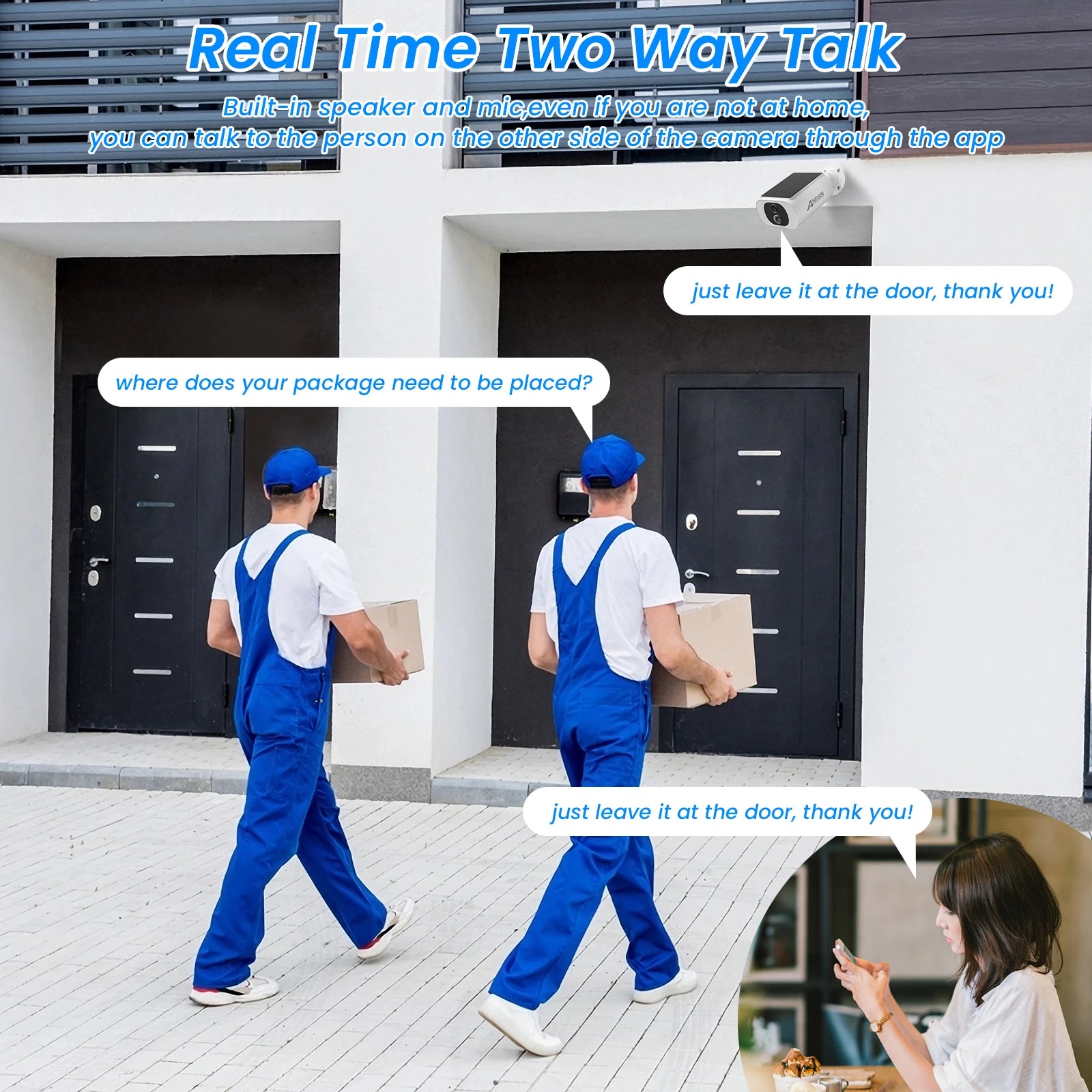 Solar-Außenkamera 3MP WLAN Akku Farbnachtsicht