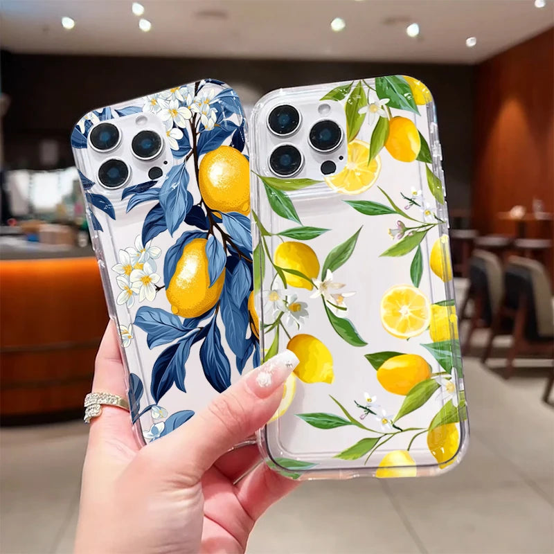 Sommer Lemon Blumen Clear Hülle für iPhone 17