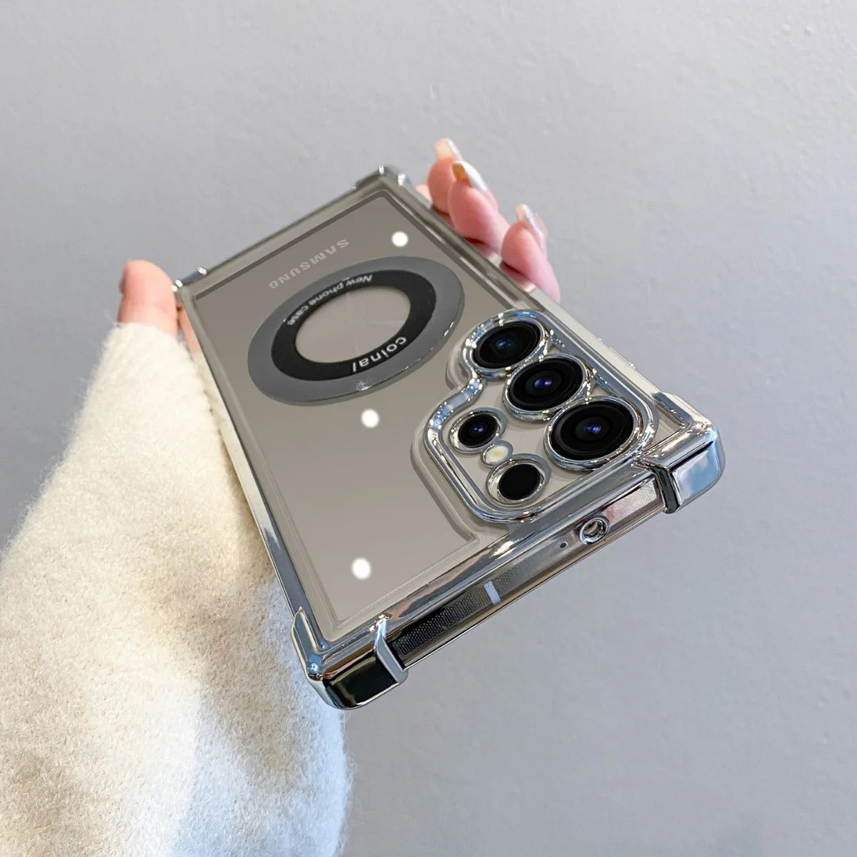 Plating Magsafe Clear Hülle für Samsung Galaxy S25