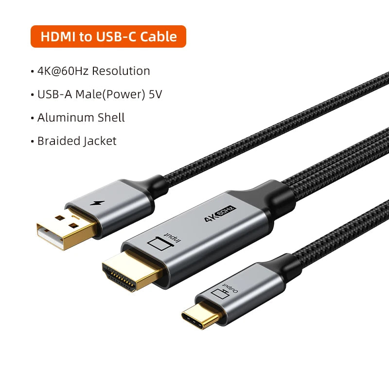 HDMI zu USB-C Kabel 4K60Hz für Spielekonsole