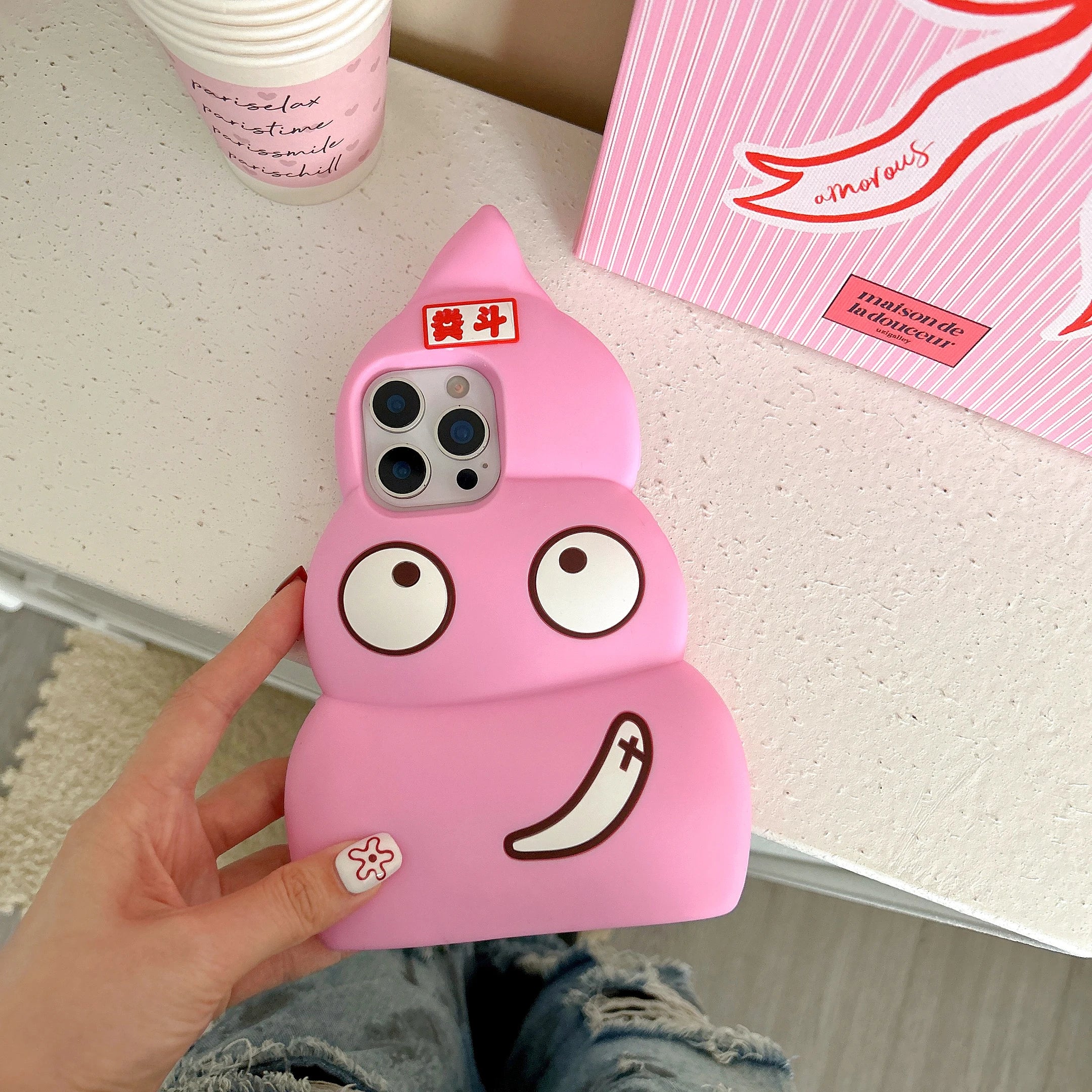 3D Poop Cartoon Hülle iPhone Silikon lustig weich