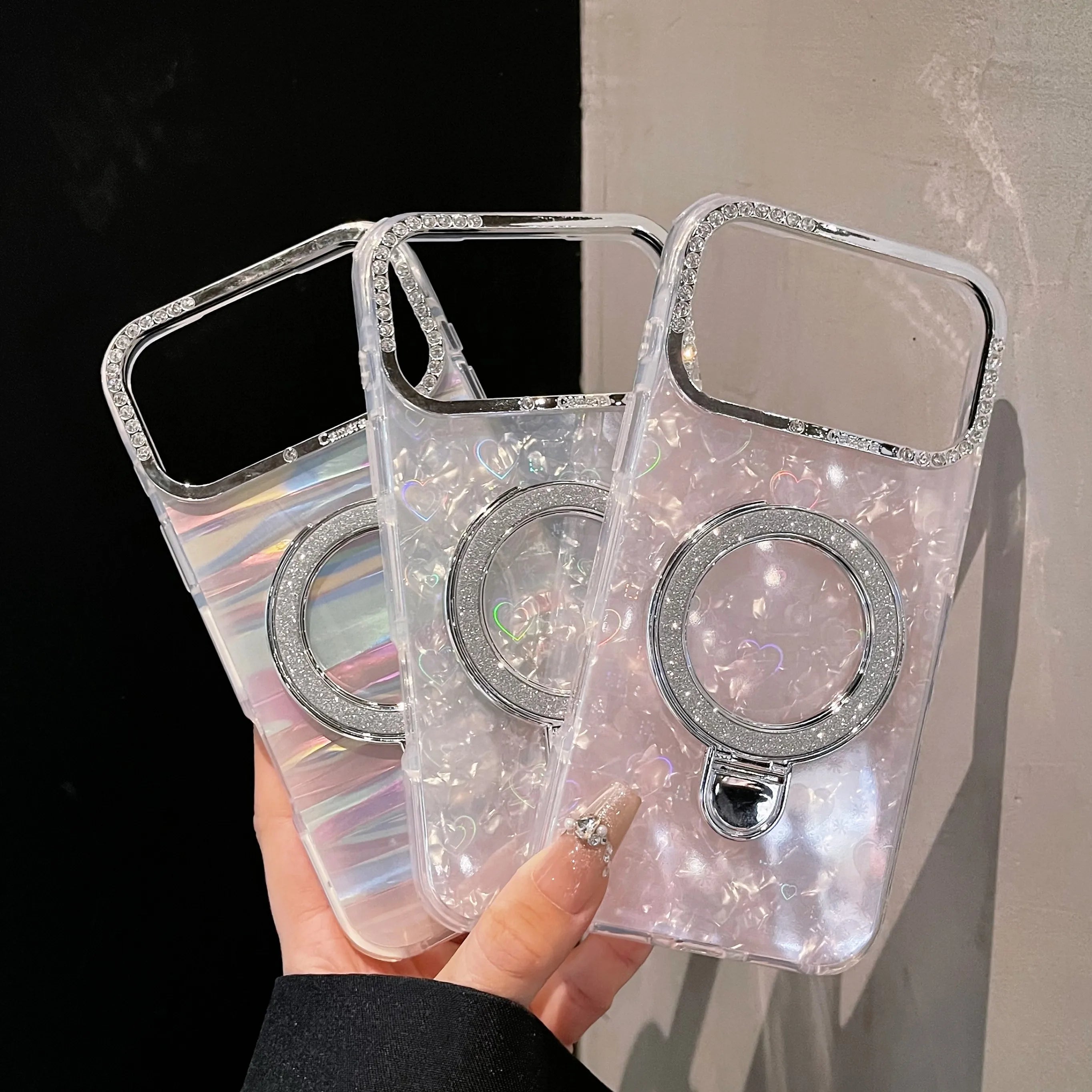 Glitzernde Doppel-Seiten-Hülle für iPhone 17