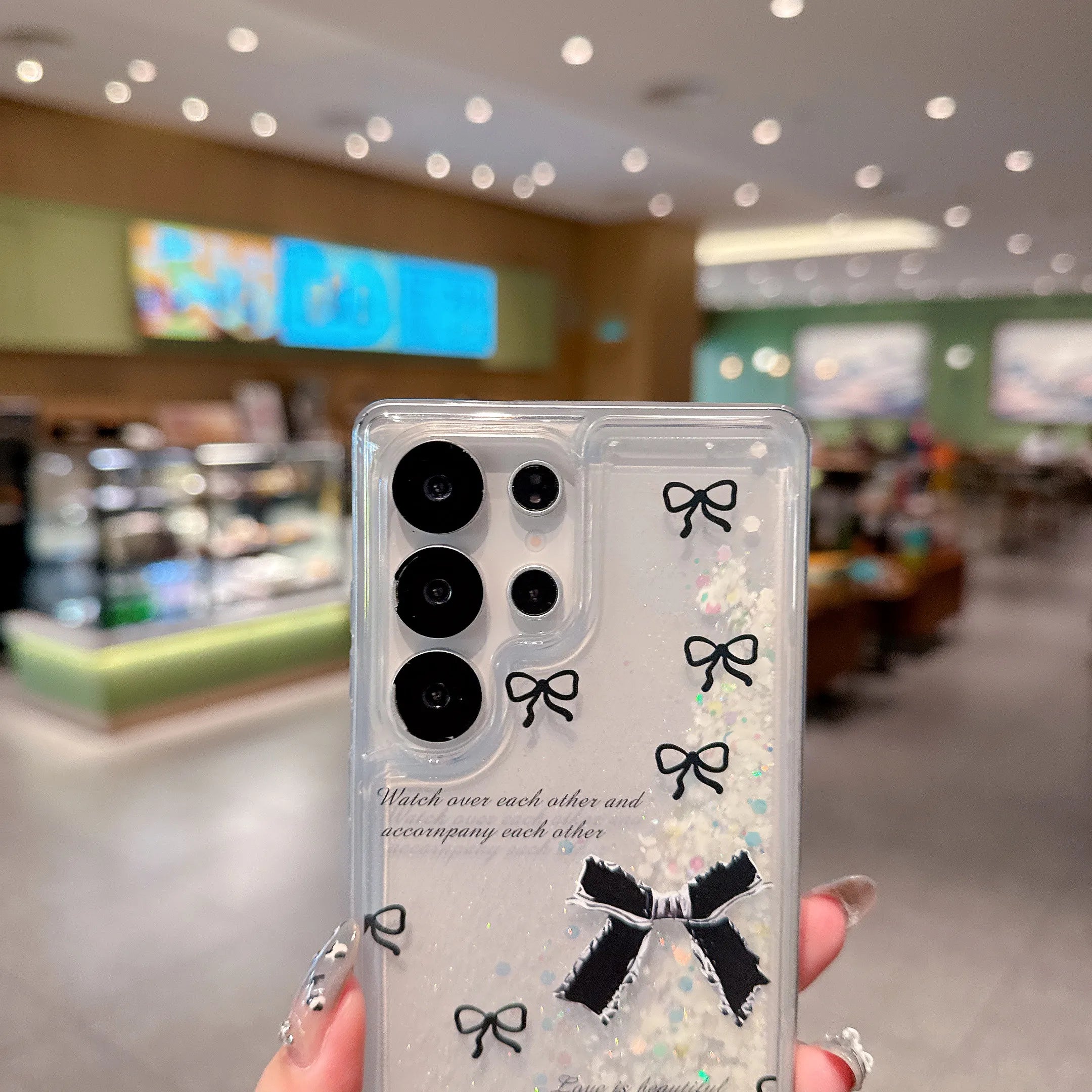 Bling Glitzer Hülle mit Schleife für Galaxy S25 Ultra