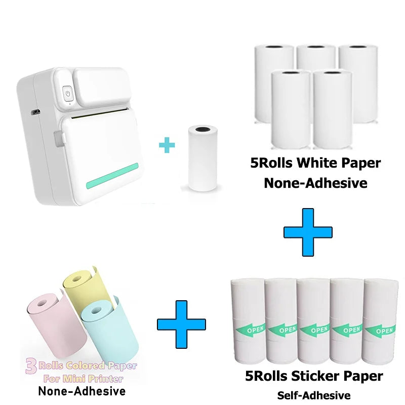 Mobiler Mini Thermodrucker C19 für Fotos & Etiketten