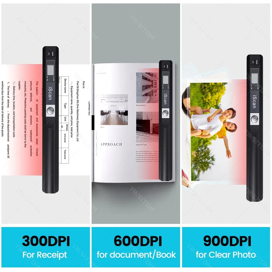 Tragbarer A4 Dokumentenscanner 900 DPI mobil