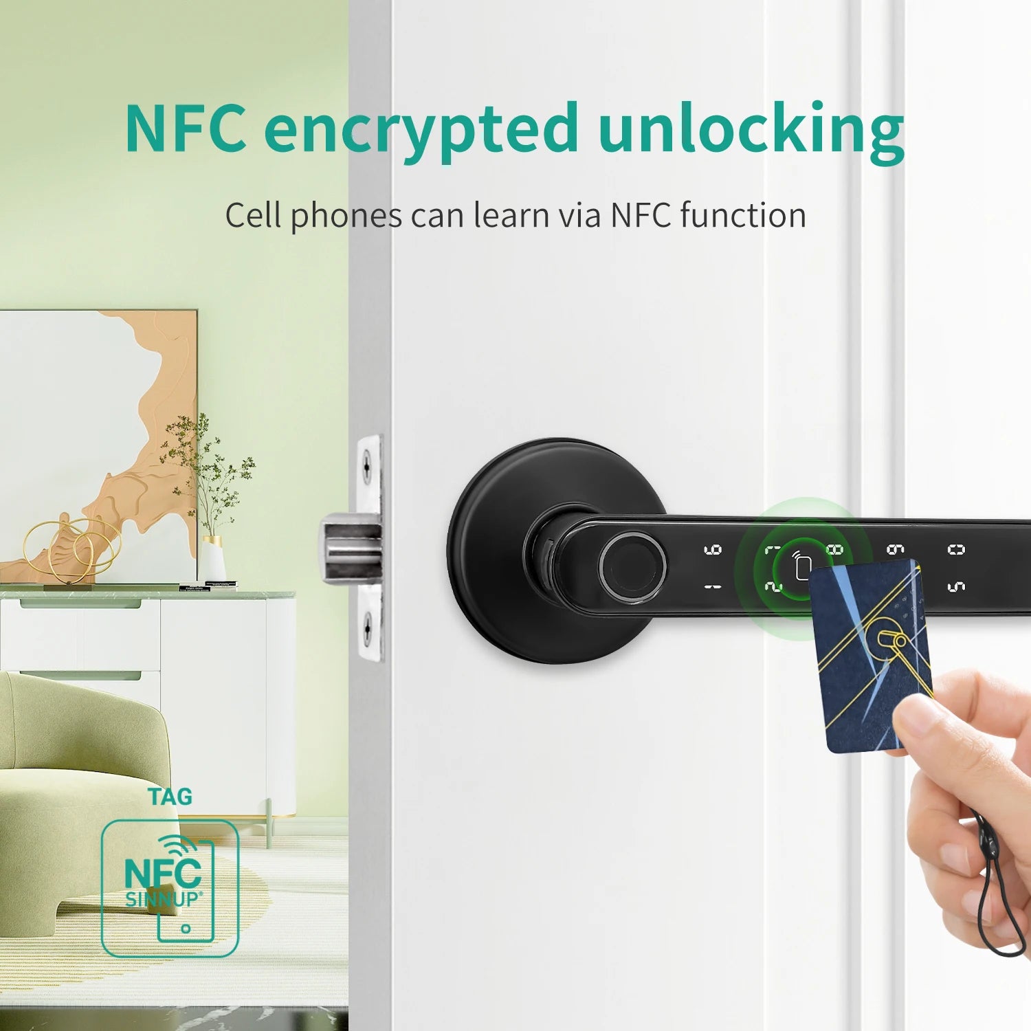 5-in-1 Smart Türschloss mit App, Fingerprint & Code