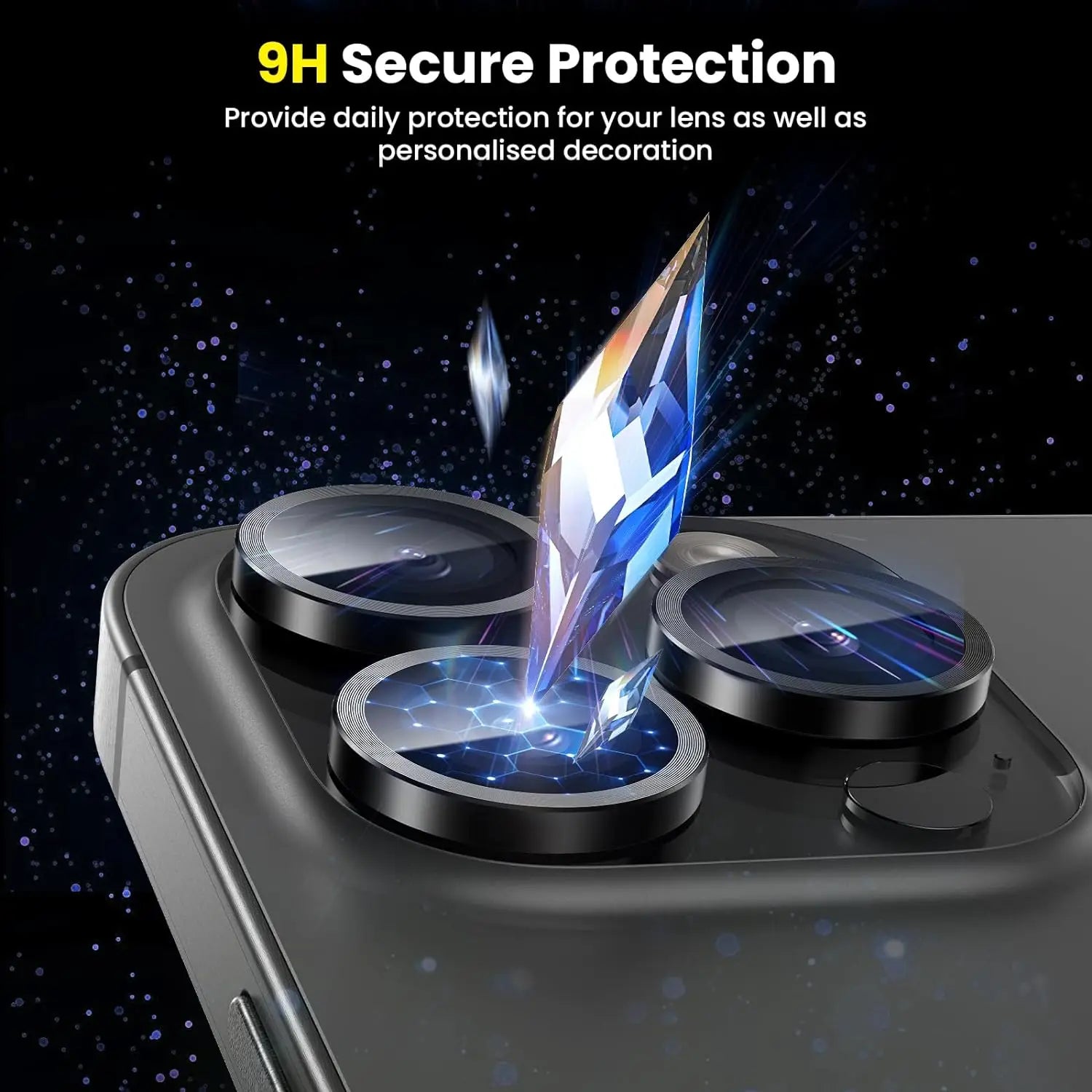 Glitzer-Diamant Kameraobjektivschutz für iPhone – NYFundas