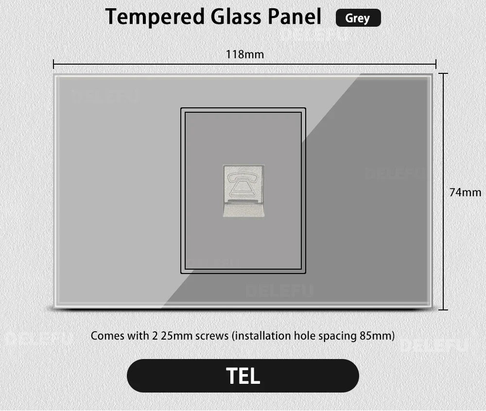Grau Glas Smart Steckdose USB C & Wifi Schalter