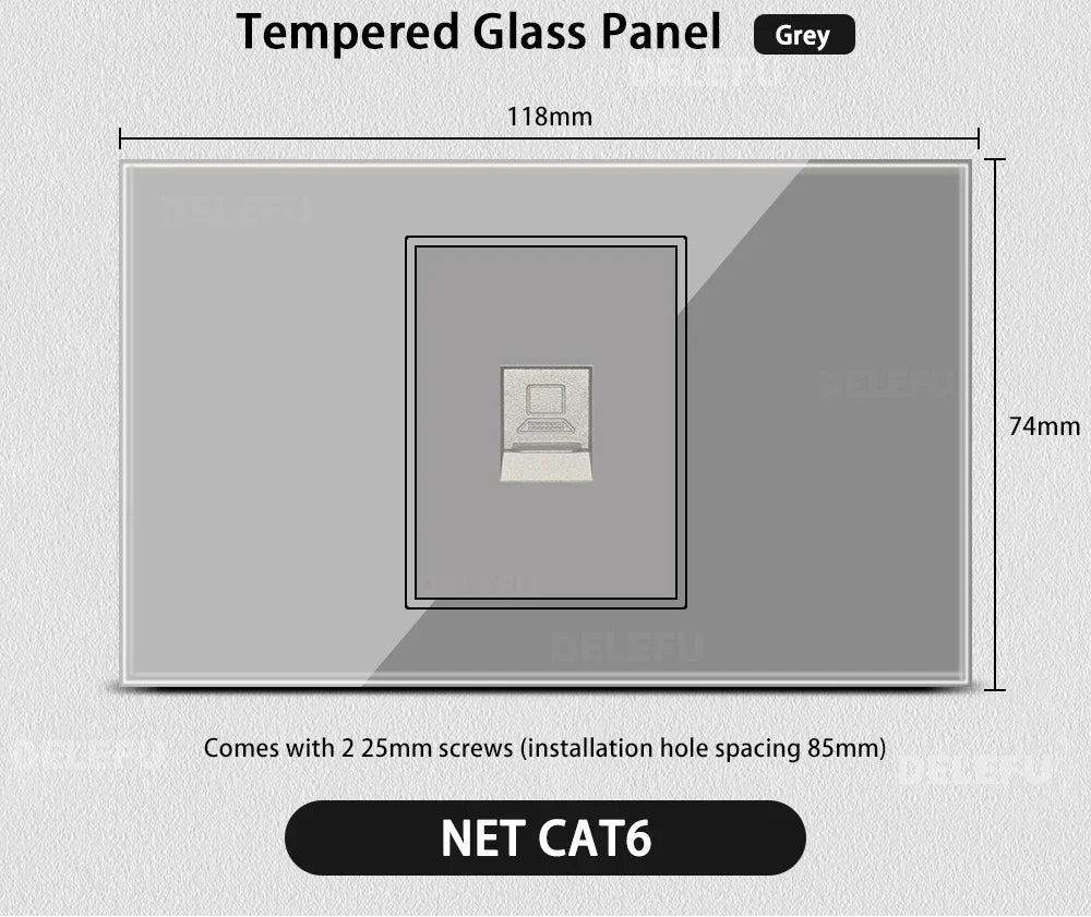 Grau Glas Smart Steckdose USB C & Wifi Schalter