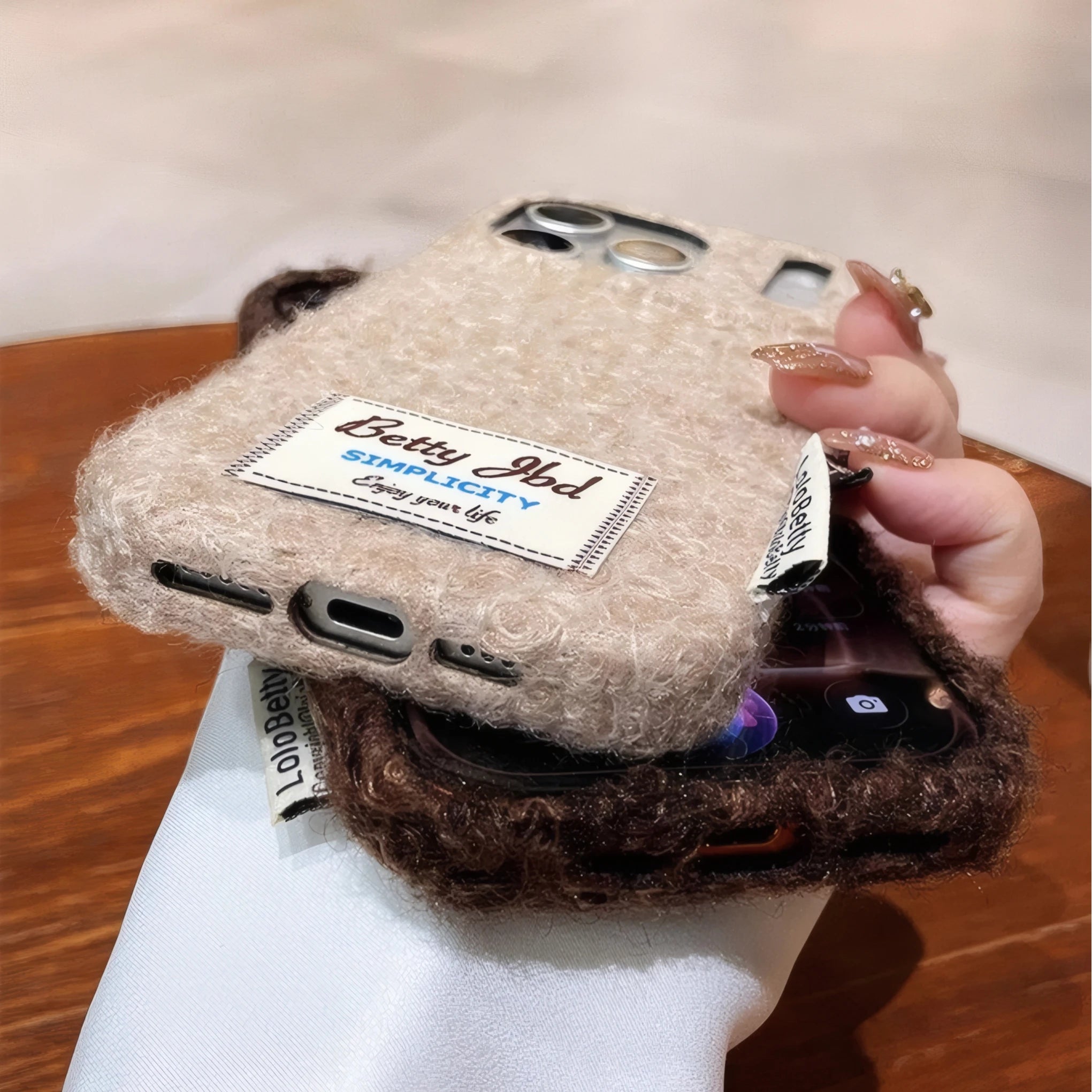 3D Herbst Winter Plüsch Hülle für iPhone 17 ProMax