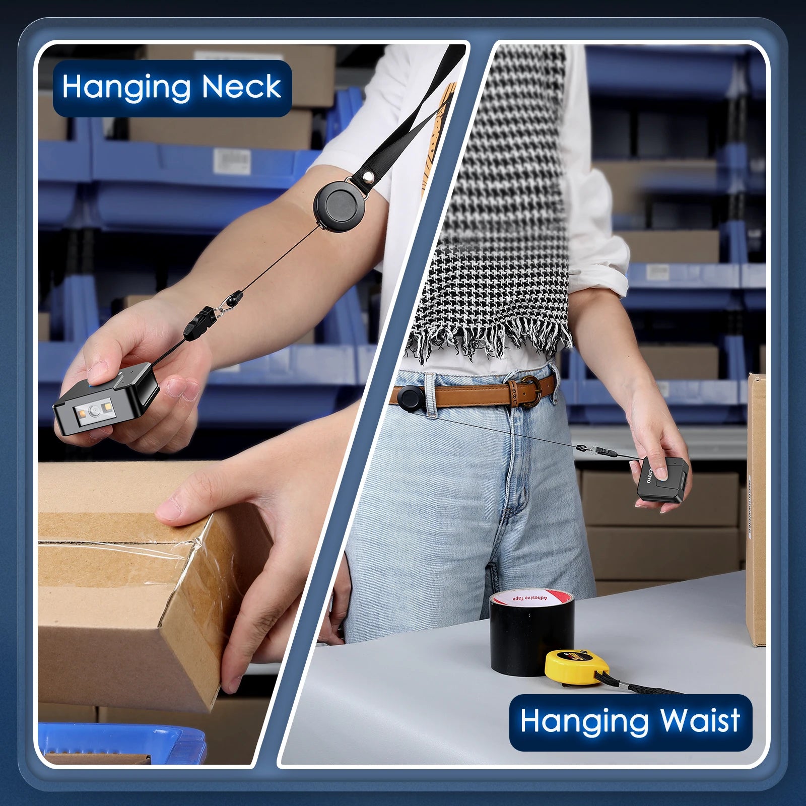 Tragbarer 2D Bluetooth Scanner für Links- und Rechtshänder