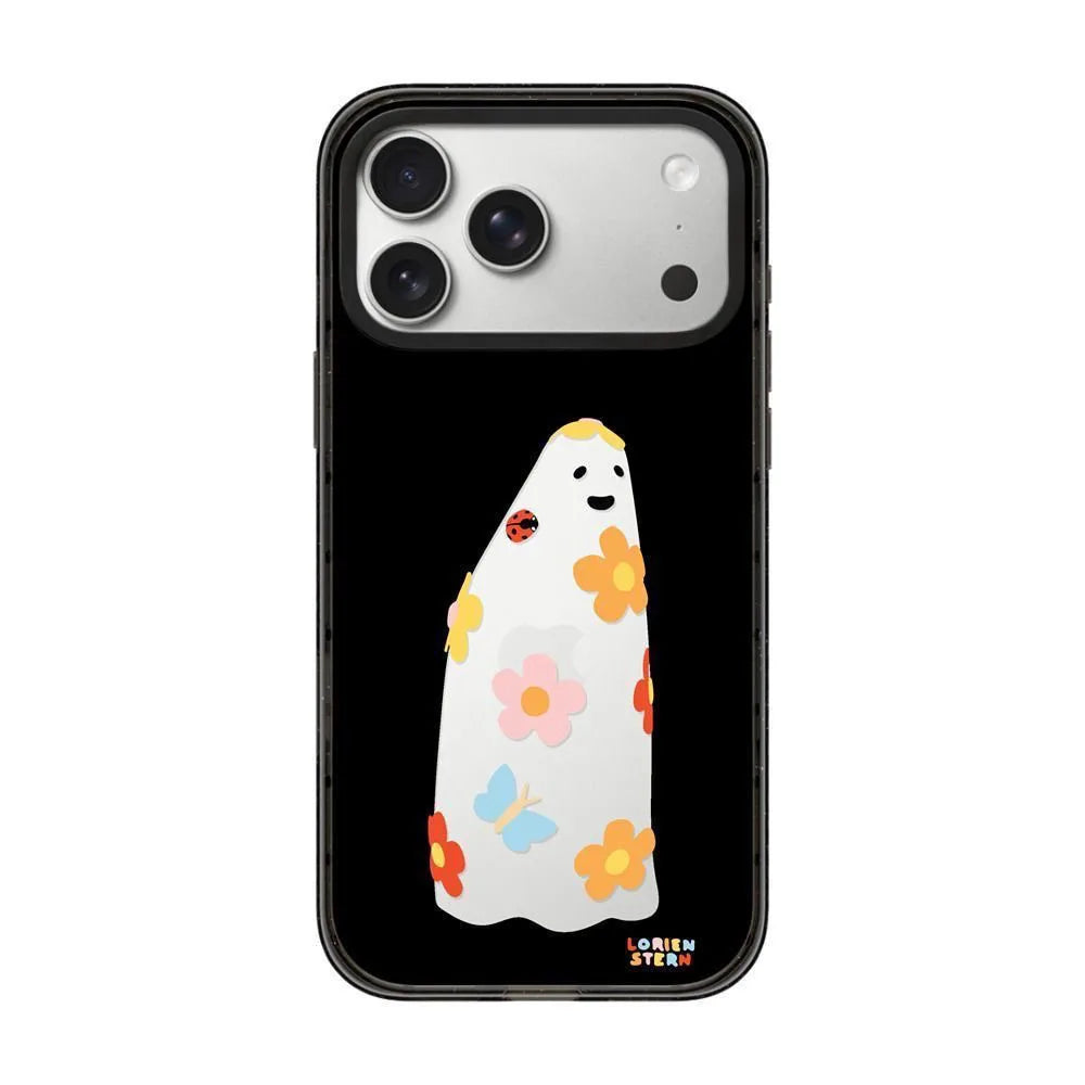 Flower Ghost Hülle mit schwarzem Rand für iPhone