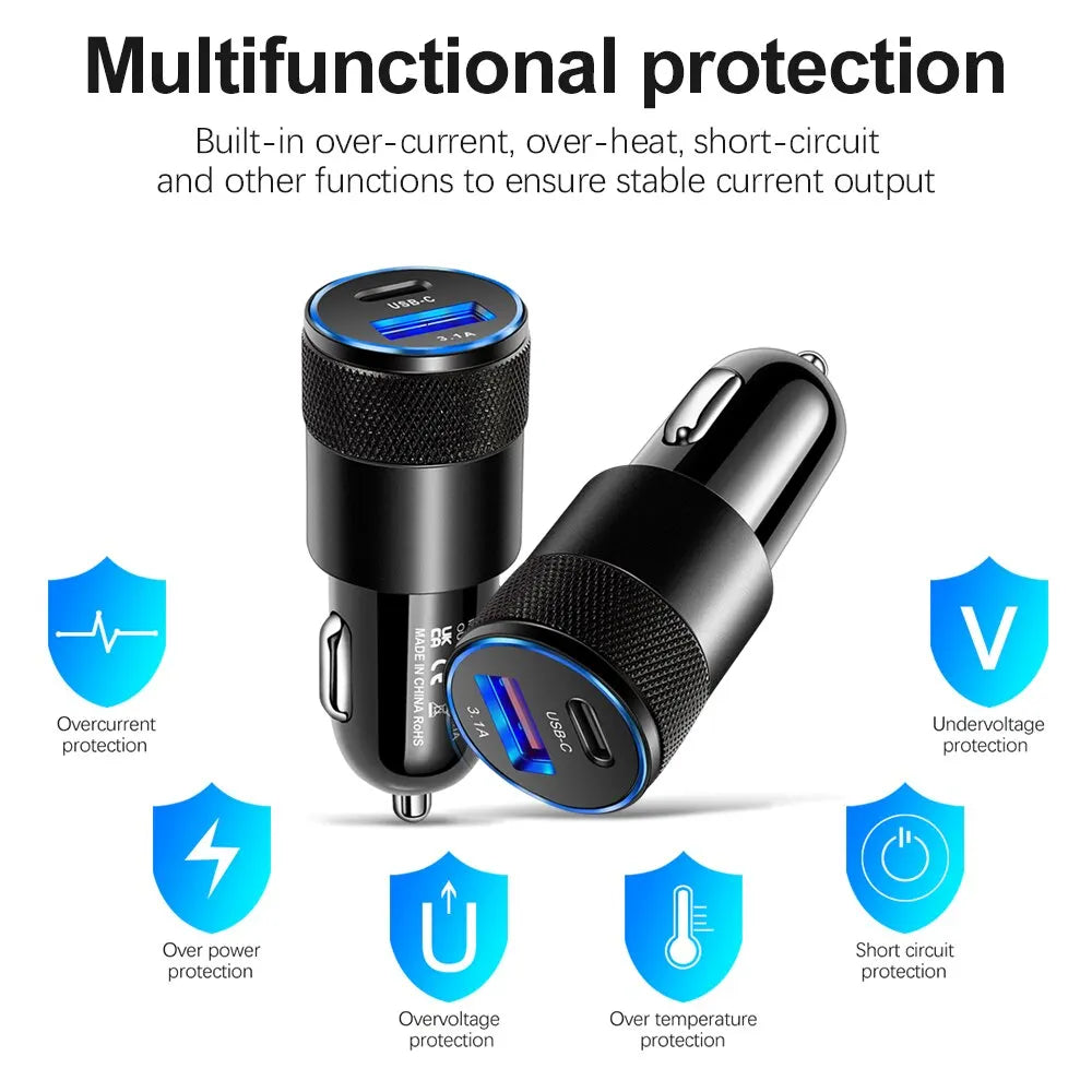 68W PD Auto Ladegerät USB C Schnellladung