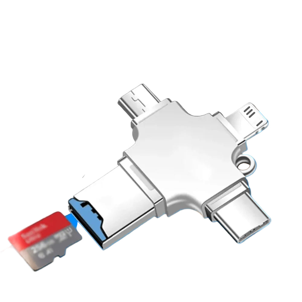 4-in-1 Micro SD Kartenleser für iPhone iPad Android