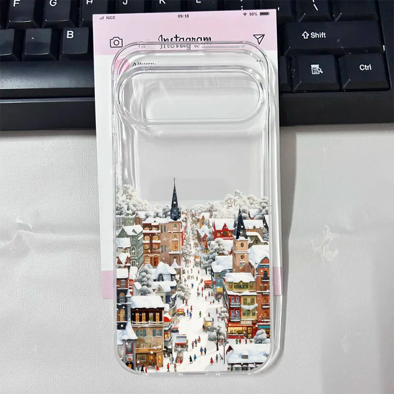 Cute winter phone case with Christmas motif for Google Pixel