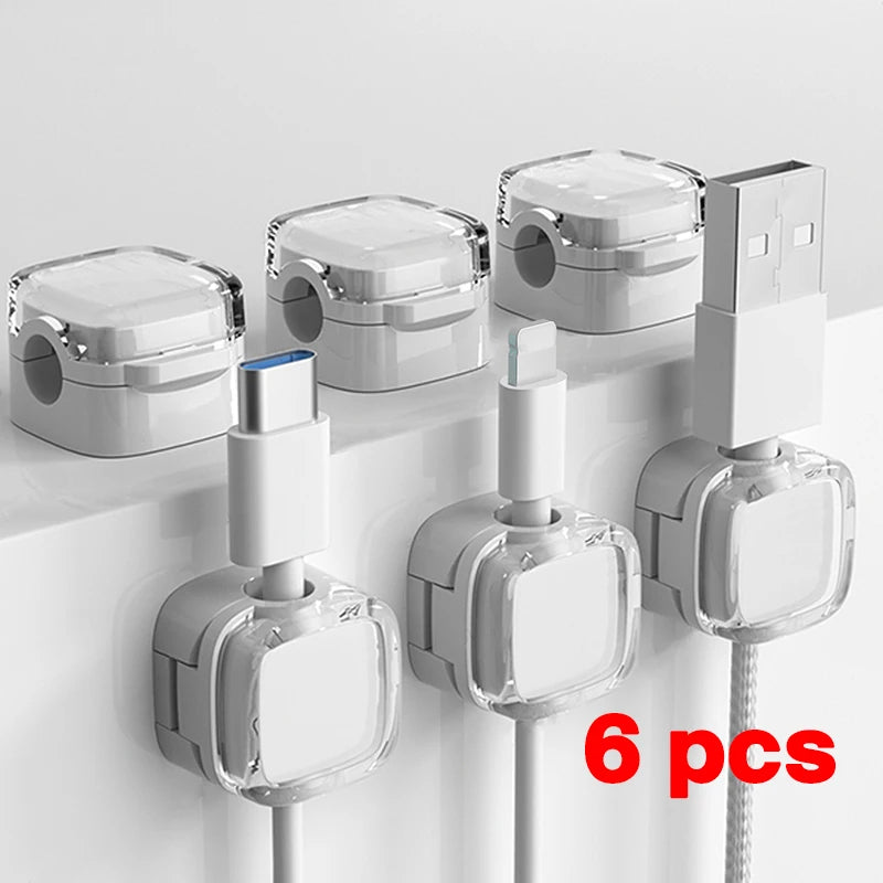 Magnetic cable clips for desk and office