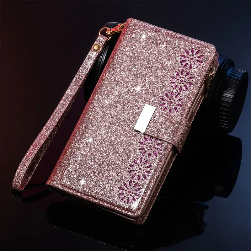 Zipper Leder Flip Brieftasche Hülle für iPhone 17