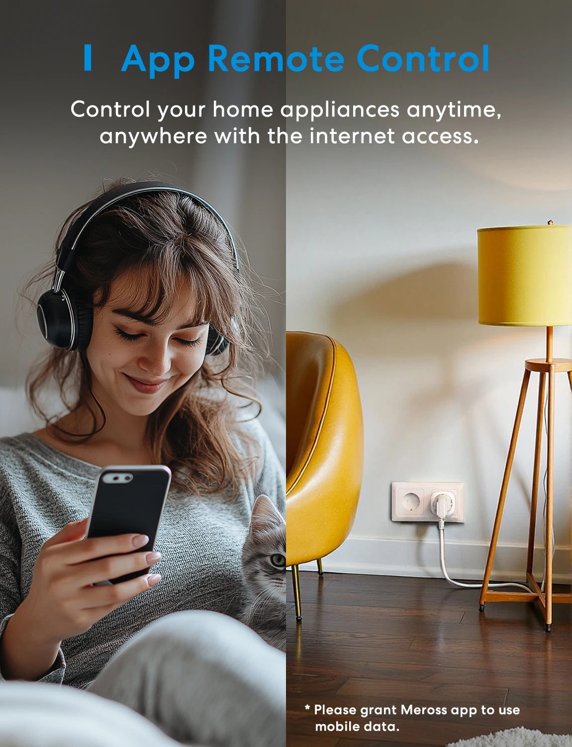 Smart Wi-Fi Steckdose EU mit Energieüberwachung