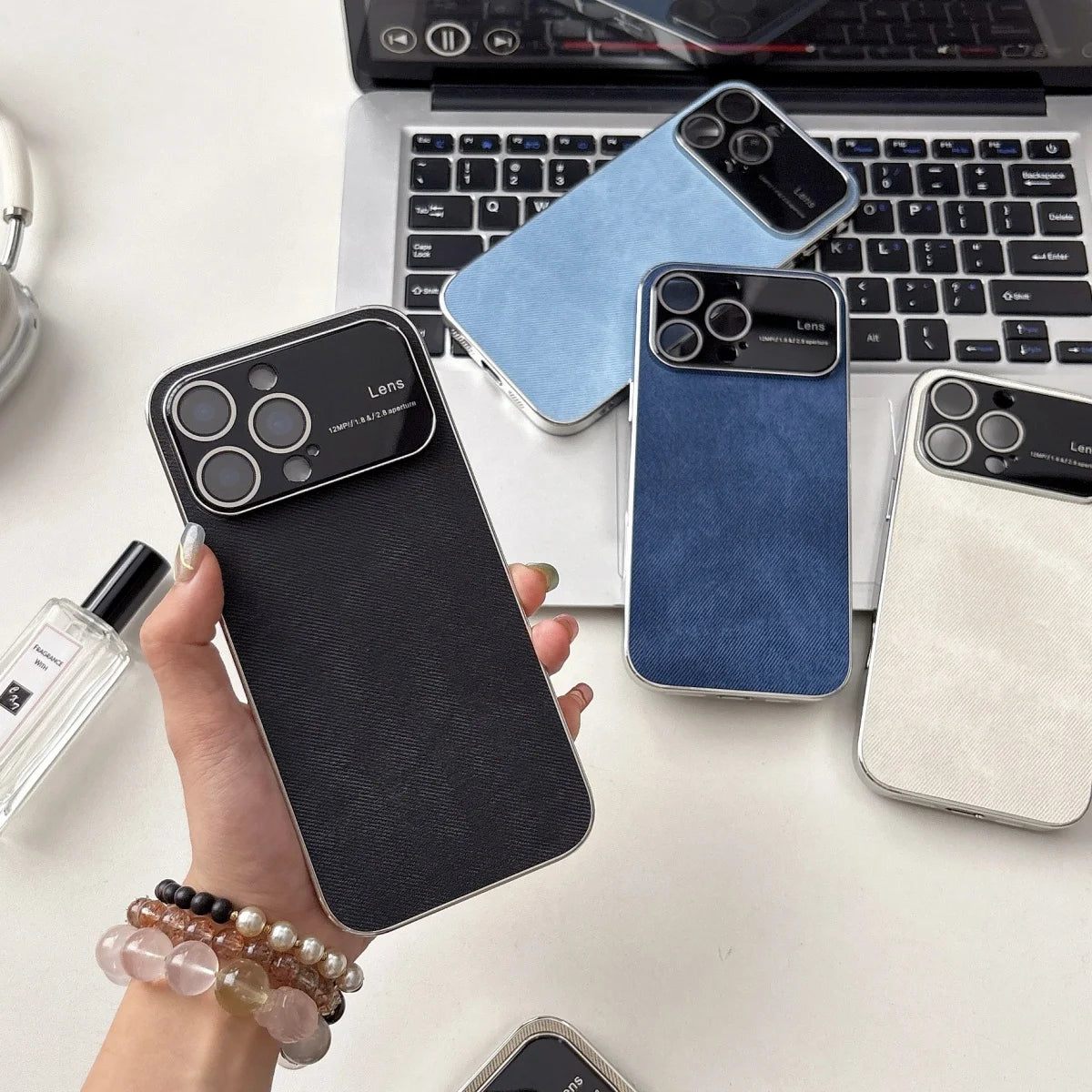 Retro Cowboy Stoff Handyhülle mit Fenster