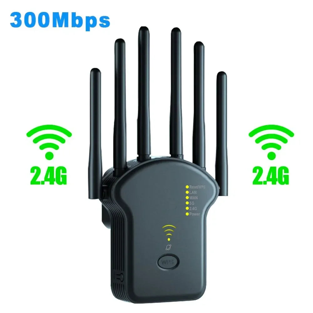 Dualband WLAN Repeater 1200Mbps WiFi Verstärker WPS