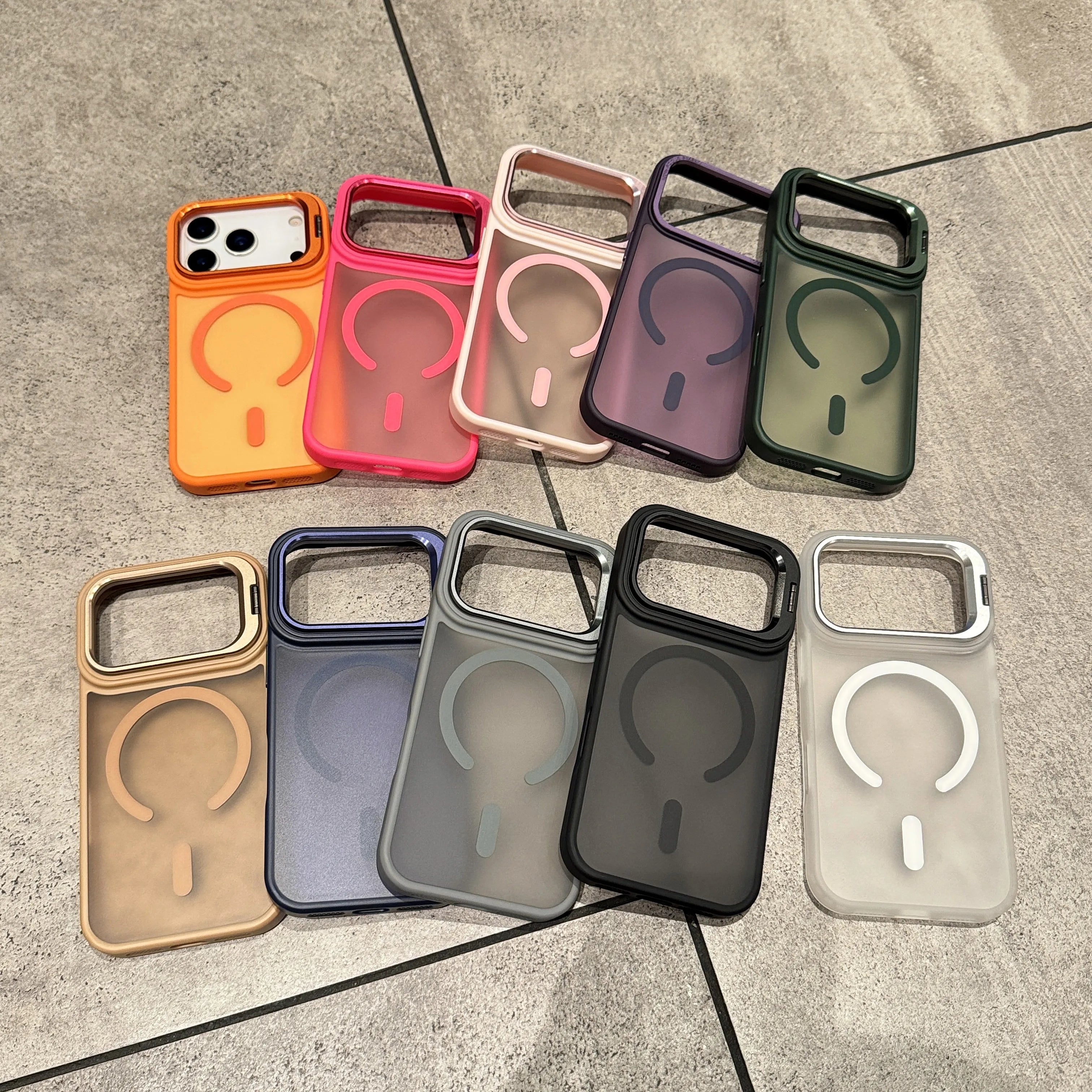 Luxus-Hülle für iPhone 17 mit Ständer & Metallring