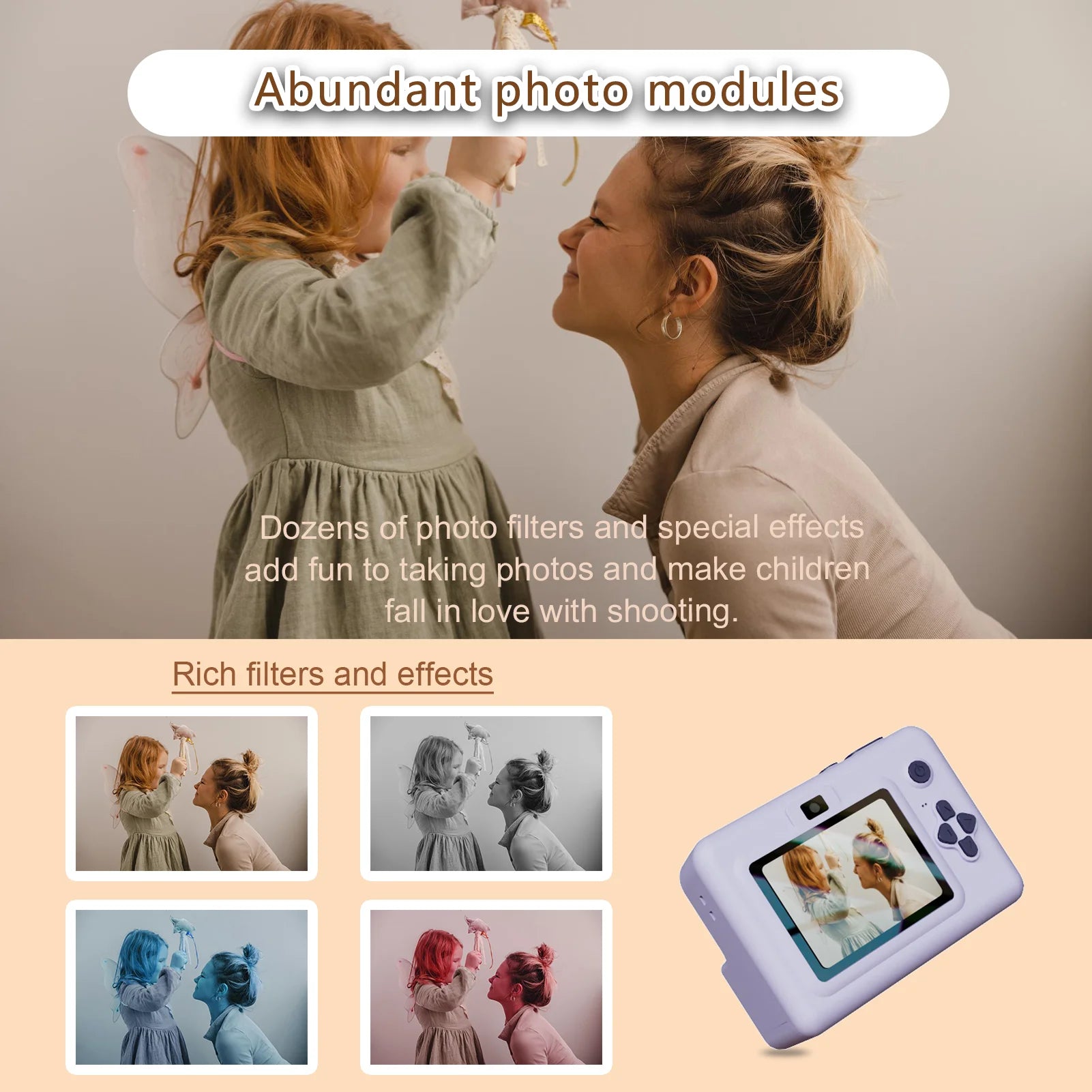 Kinder Digitalkamera mit Sofortdruck & HD Video