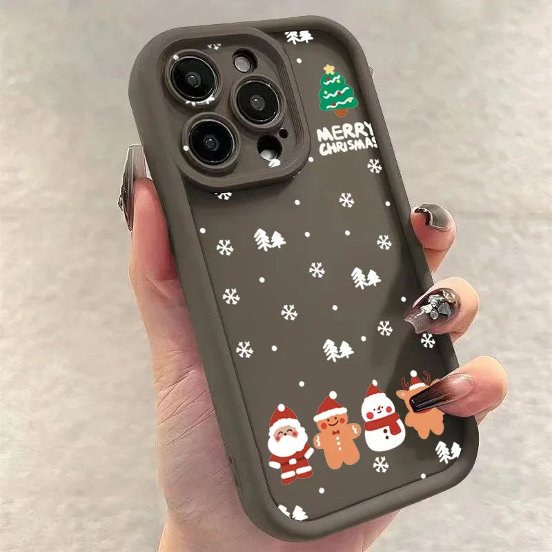 Weihnachtliche Silikonhülle mit Santa und Elch für iPhone 17 Pro Max