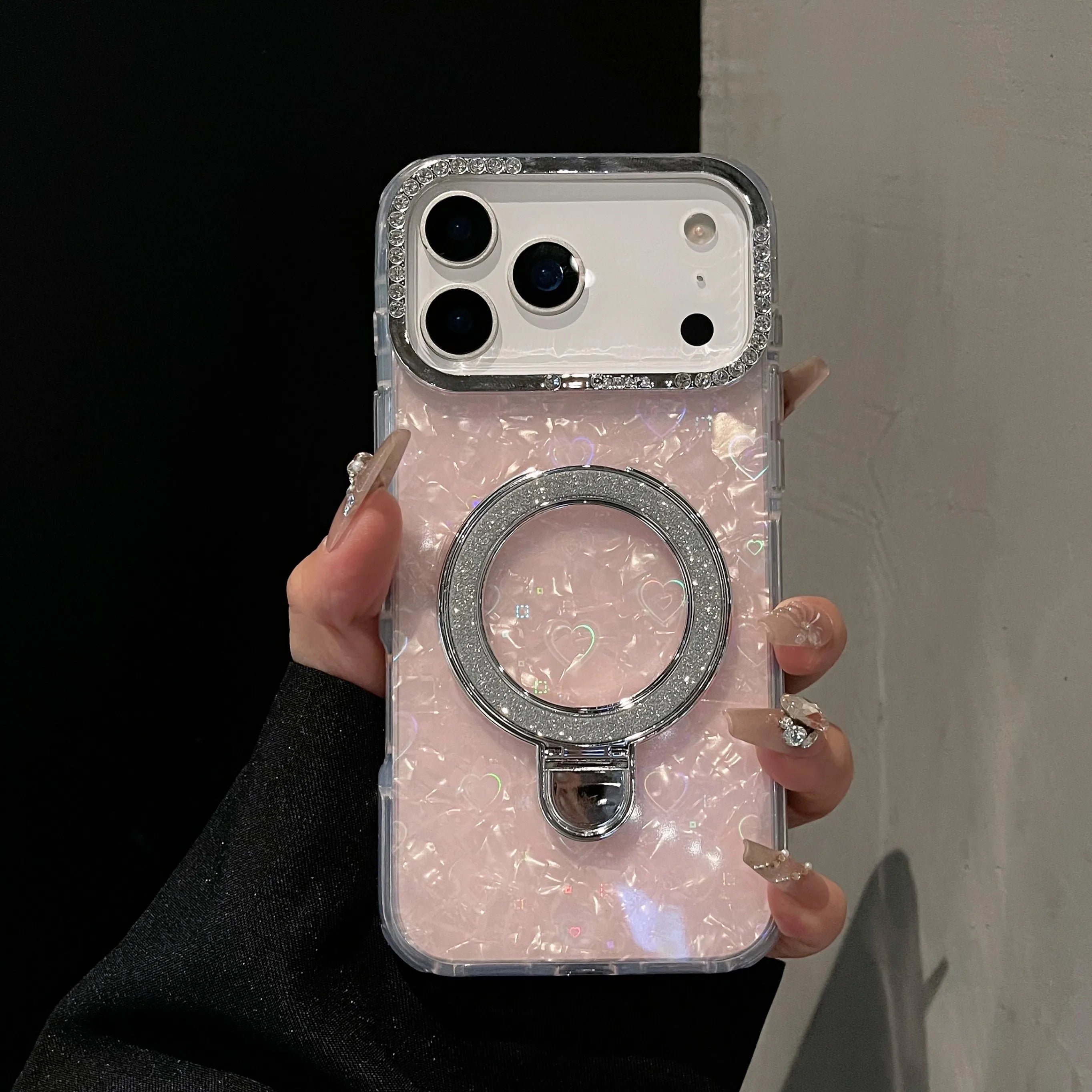 Glitzernde Doppel-Seiten-Hülle für iPhone 17
