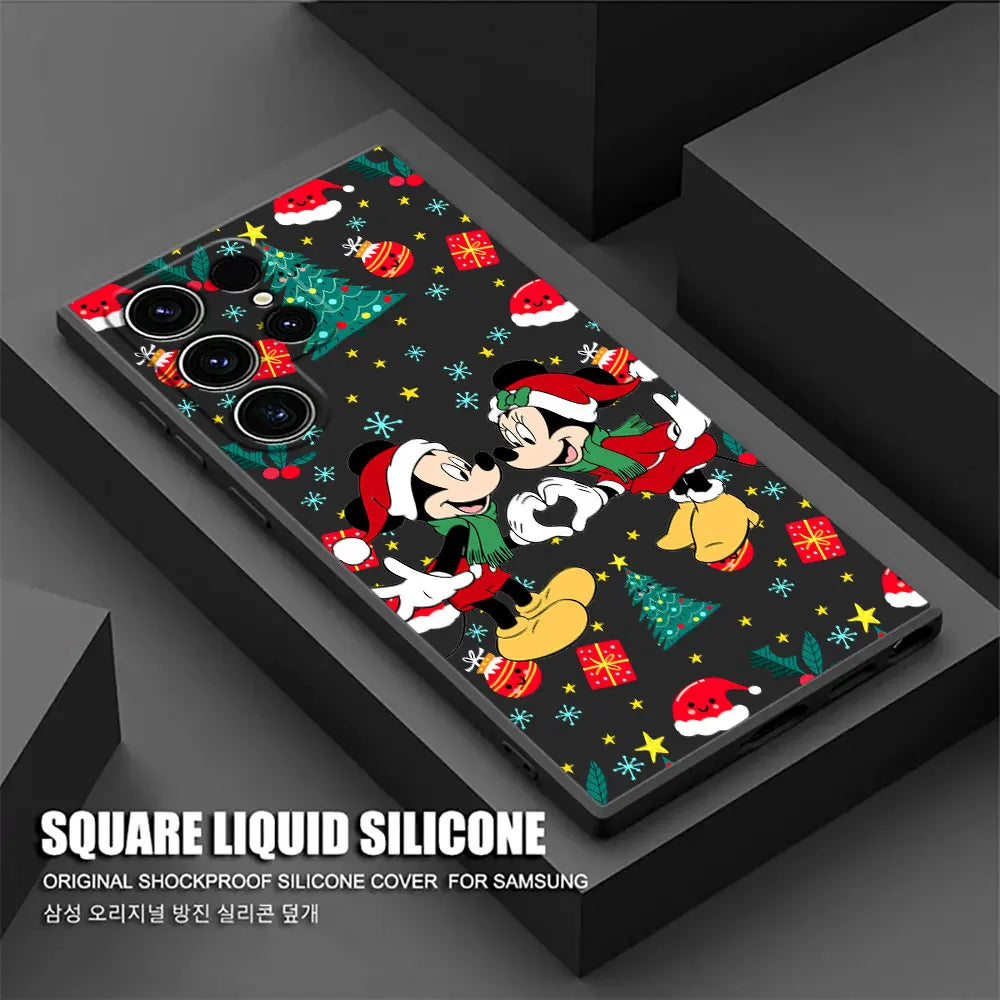 Weihnachts-Minnie-Mickey Hülle für Samsung S25